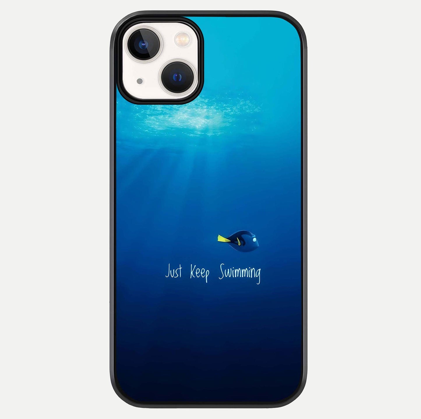 Just Keep Swimming Glass Case For iPhone 13 by Custom World