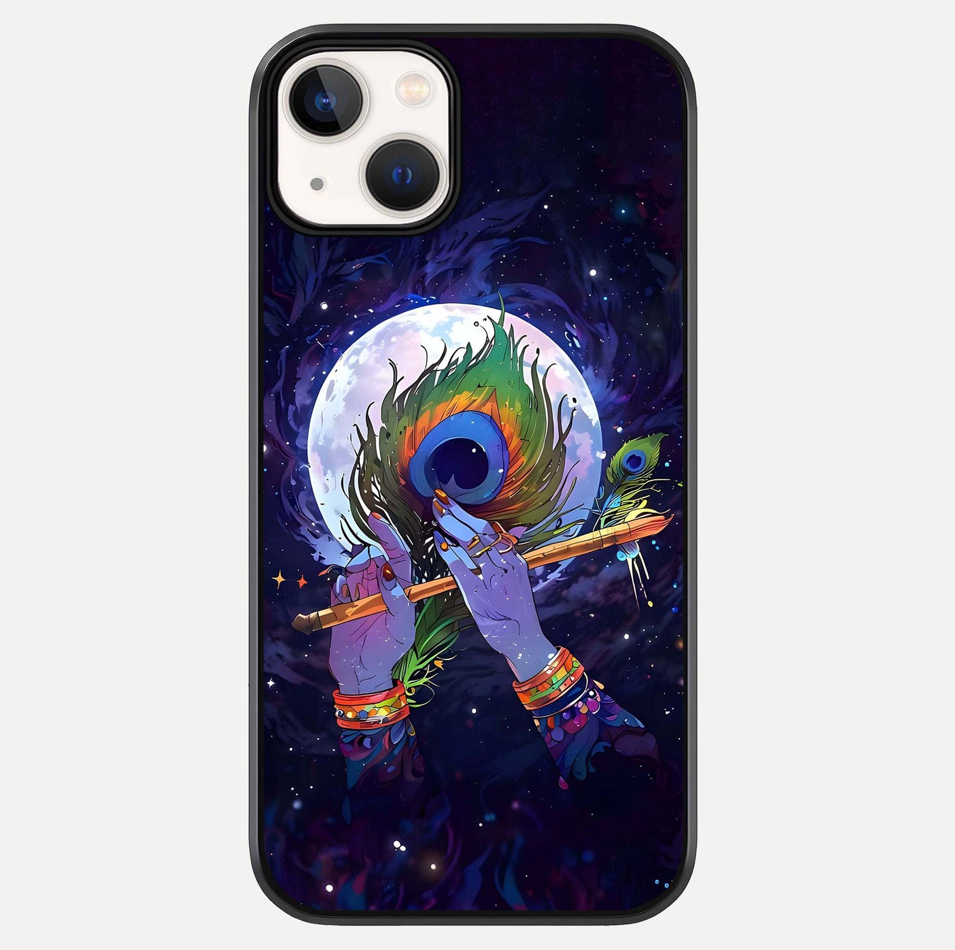 Krishna Hands Art Glass Case For iPhone 13 by Custom World