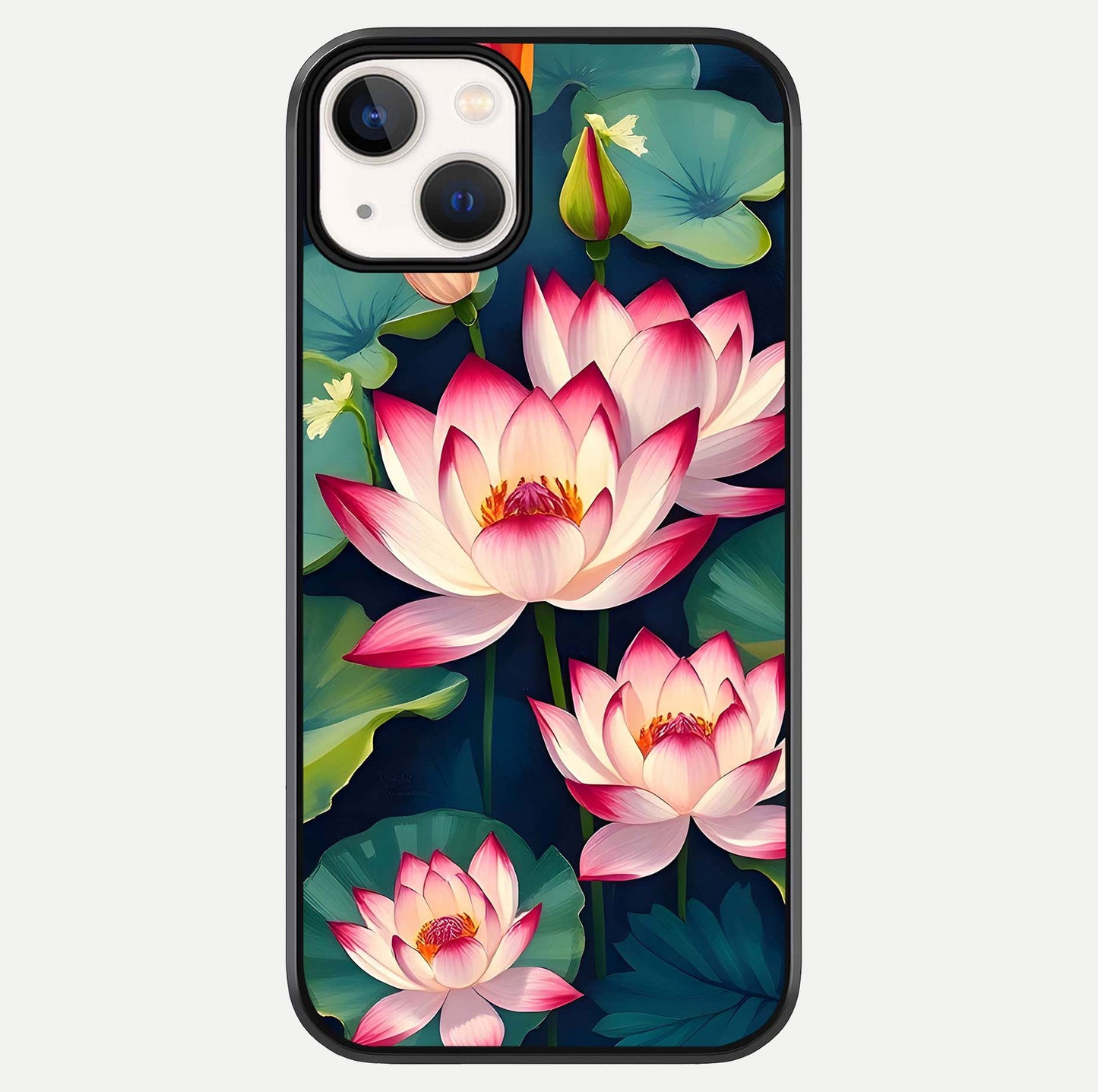 Lotus Dream Serenity Glass Case For iPhone 13 by Custom World