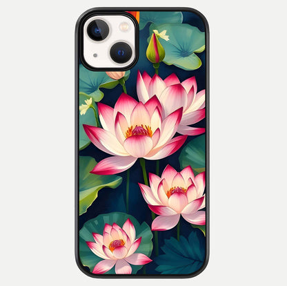 Lotus Dream Serenity Glass Case For iPhone 13 by Custom World