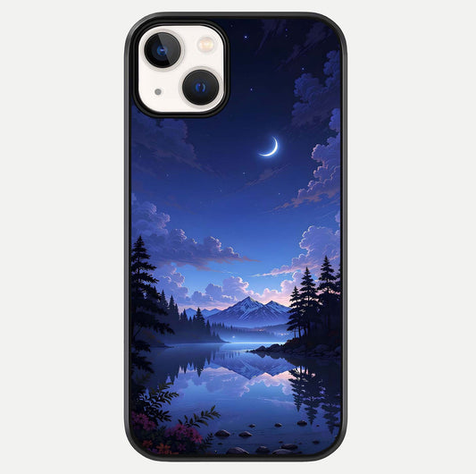 Midnight Lake Peace Glass Case For iPhone 13 by Custom World