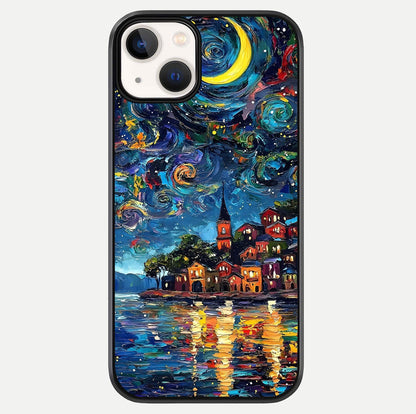 Moonlight Harbor Glow Glass Case For iPhone 13 by Custom World