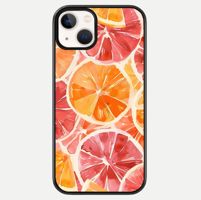 Orange Fruits Pattern Glass Case For iPhone 13 by Custom World