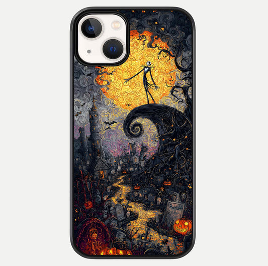 Pumpkin Moon Night Glass Case For iPhone 13 by Custom World