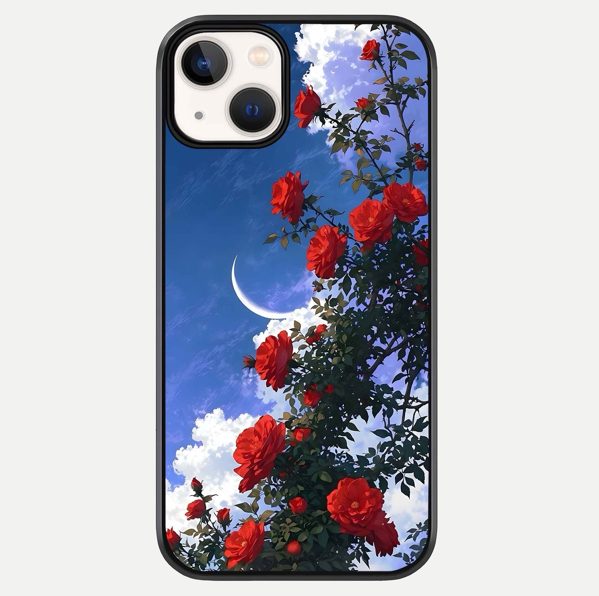 Rose Drift Flowers Glass Case For iPhone 13 by Custom World