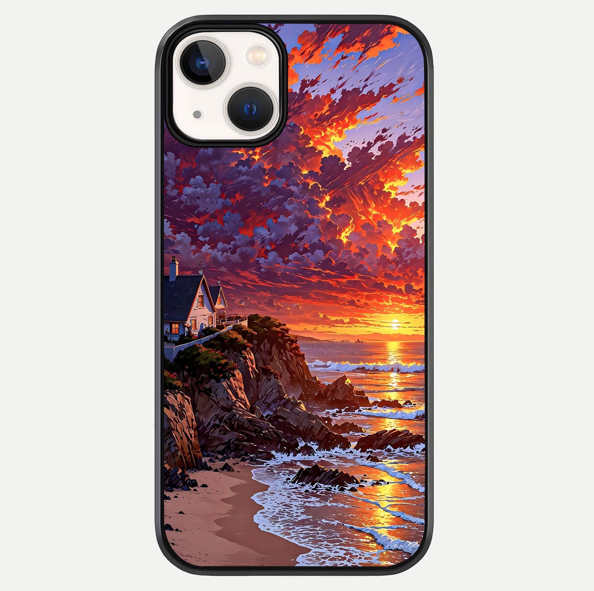 Sunset House By Sea Glass Case For iPhone 13 by Custom World