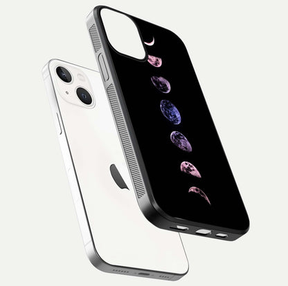 Crimson All Planets Glass Case for iPhone 13 Mini floating mockup showing gloss depth and rich hues