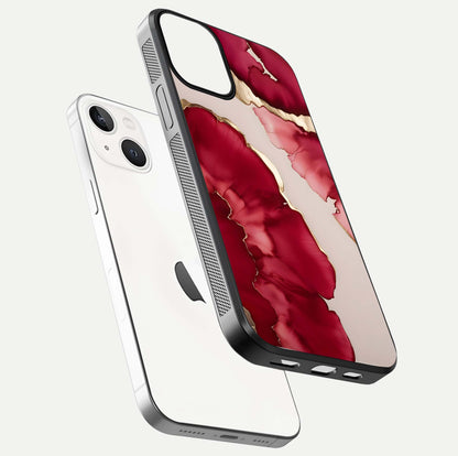 Pink & White Marble Glass Case For iPhone 13 Mini
