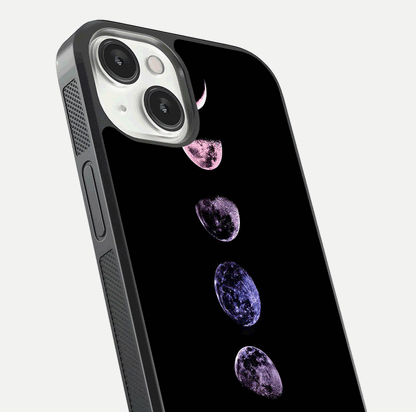 Crimson All Planets Glass Case for iPhone 13 Mini close-up highlighting planet details and reflection polish