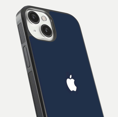 Minimal Apple Night Glass Case for iPhone 13 Mini close-up angled shot showing clean reflection and soft tone