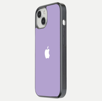 Lavender Soft Minimal Glass Case for iPhone 13 Mini side-angle image showing smooth reflection and minimal look