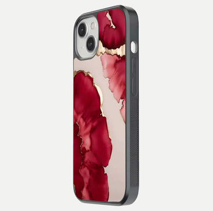 Pink & White Marble Glass Case For iPhone 13 Mini