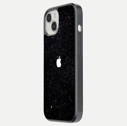 Starry Apple Galaxy Glass Case for iPhone 13 Mini side-angle image showing gloss and star pattern detail