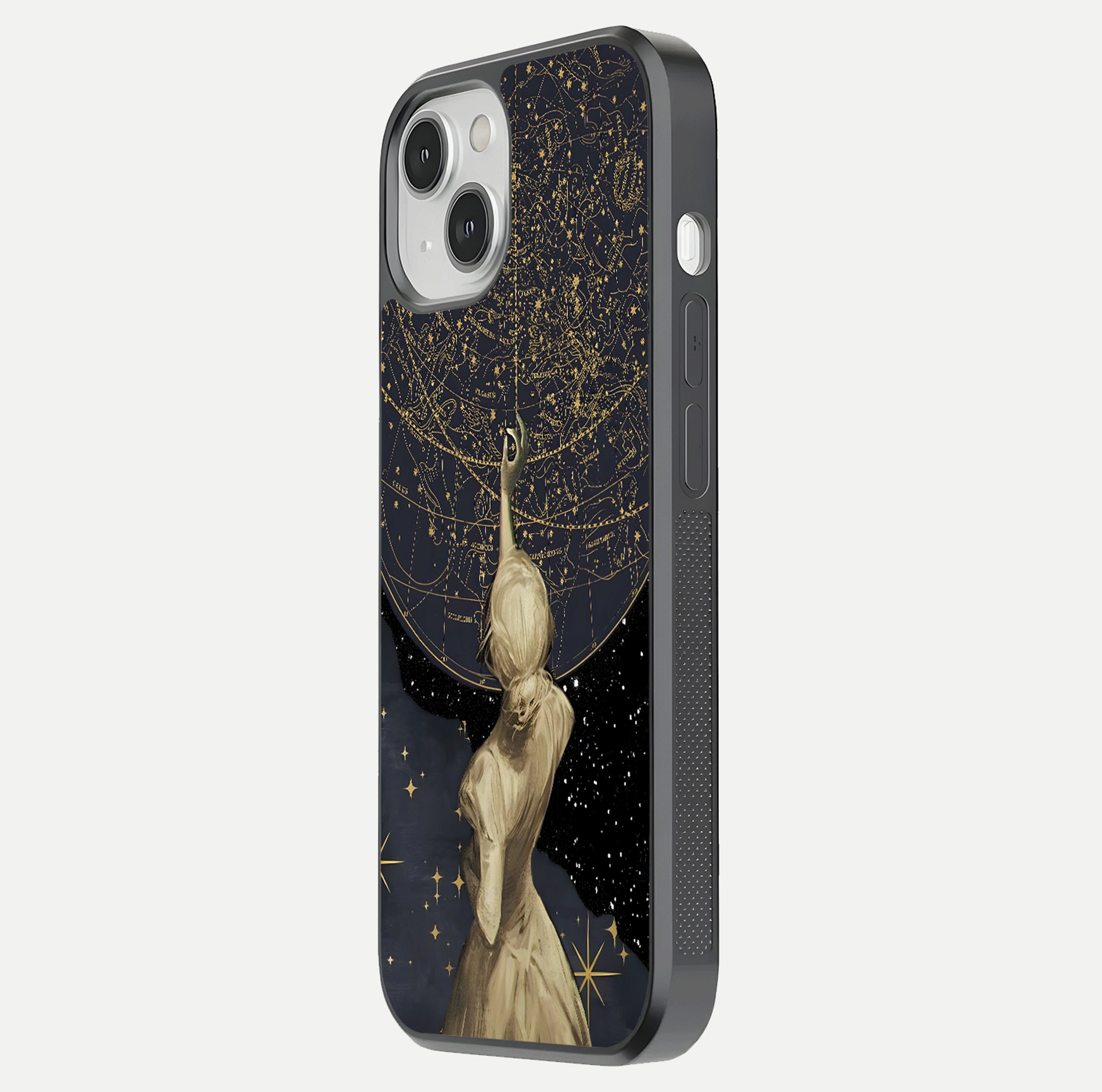 Taylor Swift Girl Glass Case for iPhone 13 Mini side-angle image showing glossy surface and color tone