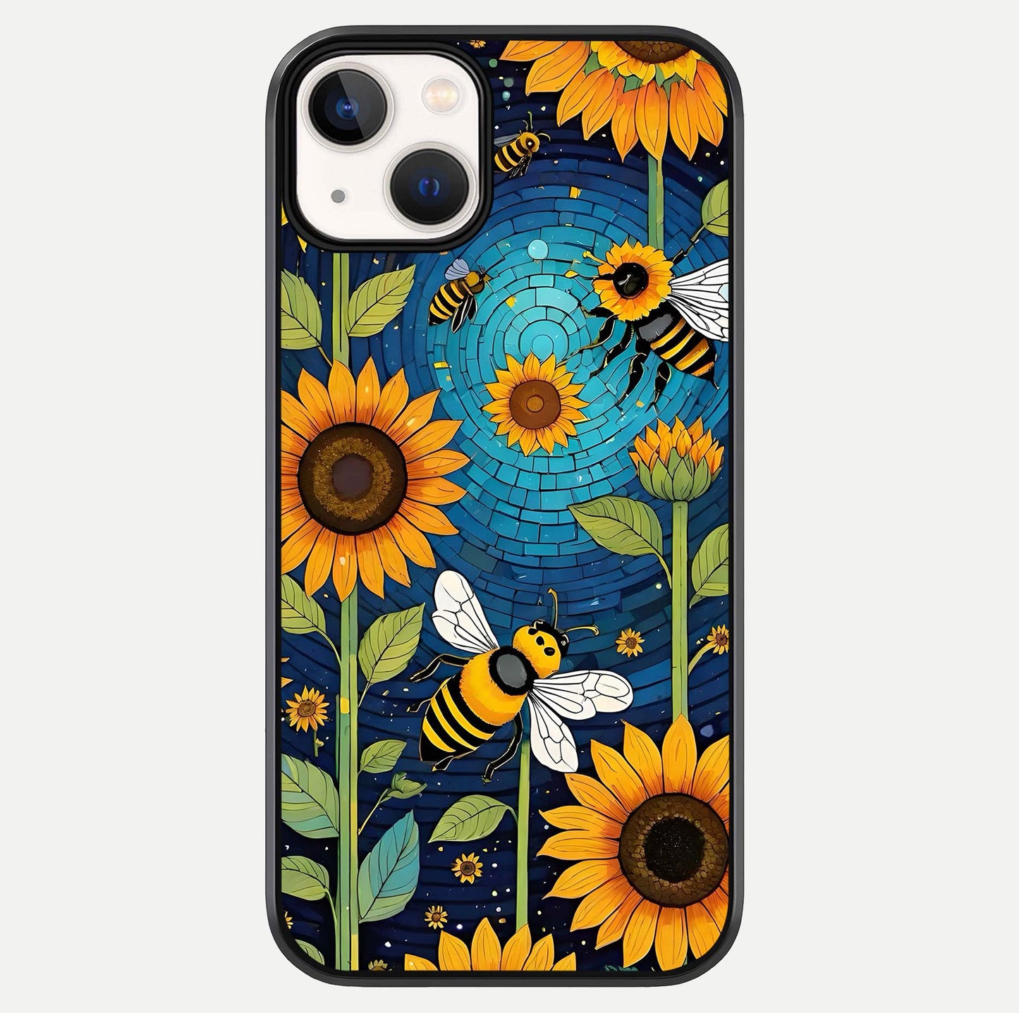 Bees & Sunflowers Glass Case For iPhone 16 Pro by Custom World