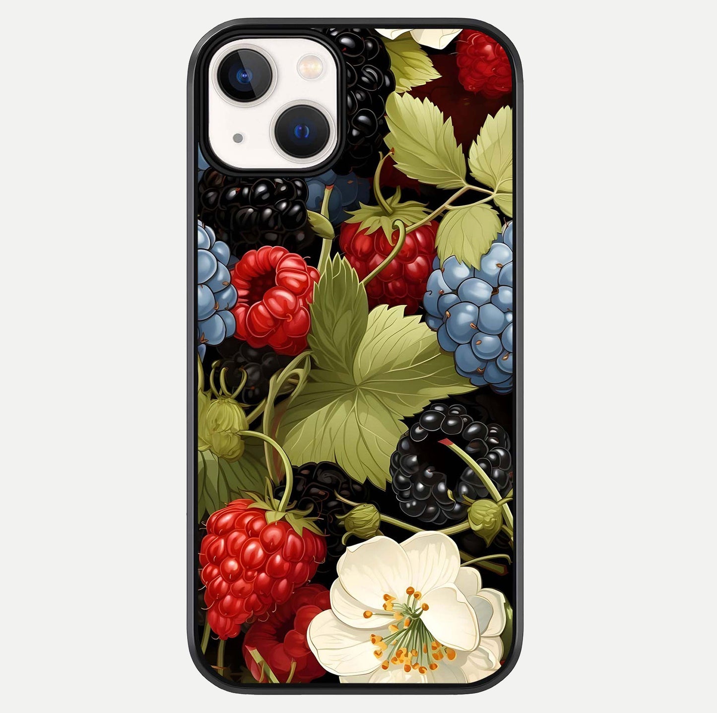 Berry Bloom Charm Glass Case For iPhone 16 Pro by Custom World