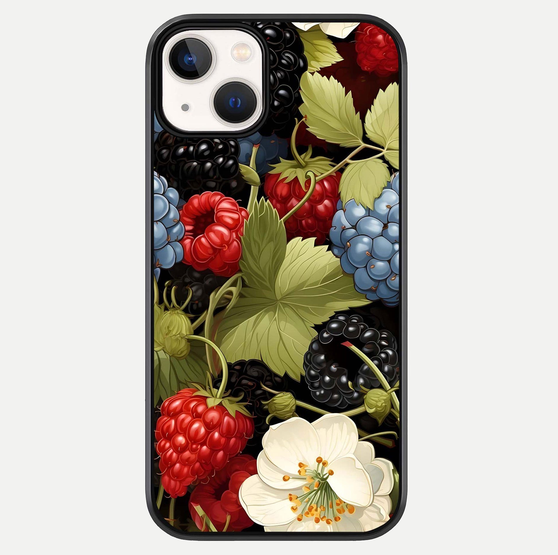 Berry Bloom Charm Glass Case For iPhone 16 Pro by Custom World