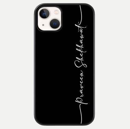 Black Tune Custom Name Glass Case For iPhone 13 Mini by Custom World