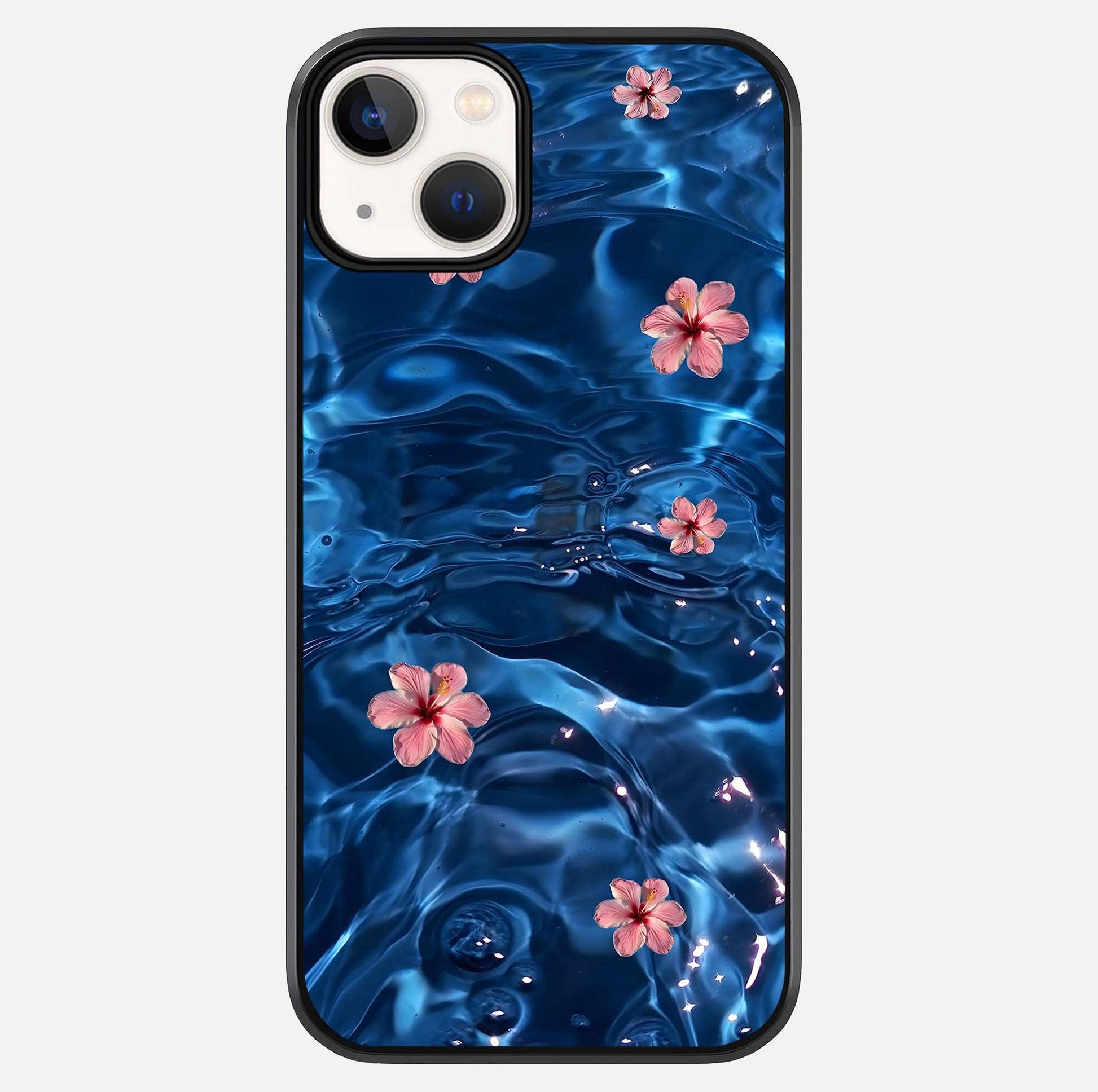 Blooming Water Drift Glass Case For iPhone 13 Mini by Custom World