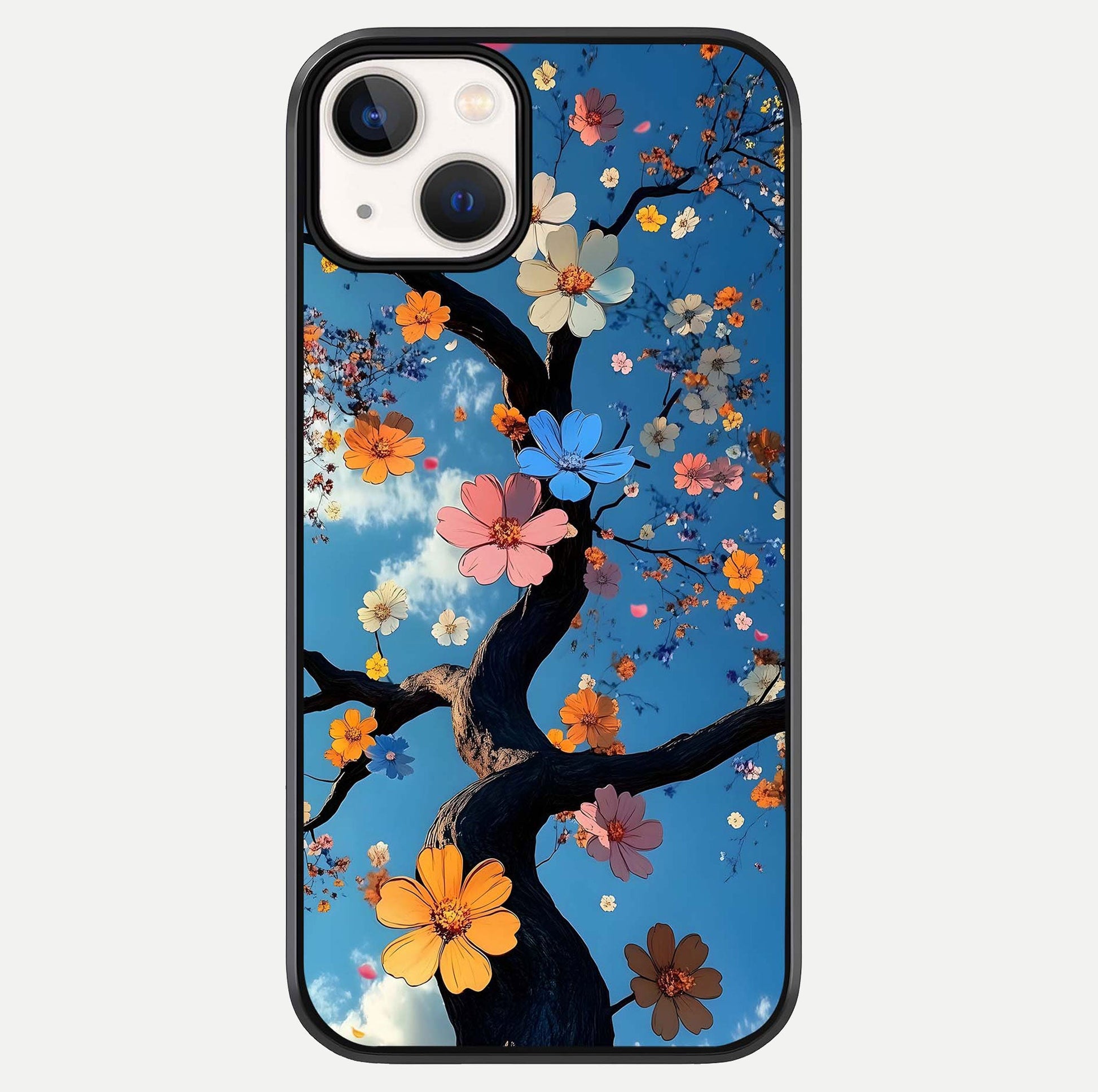Blossom Dream Sky Glass Case For iPhone 13 Mini by Custom World