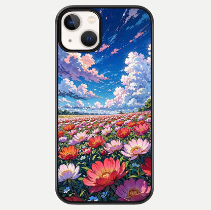 Blossom Sky Field Glass Case For iPhone 13 Mini by Custom World