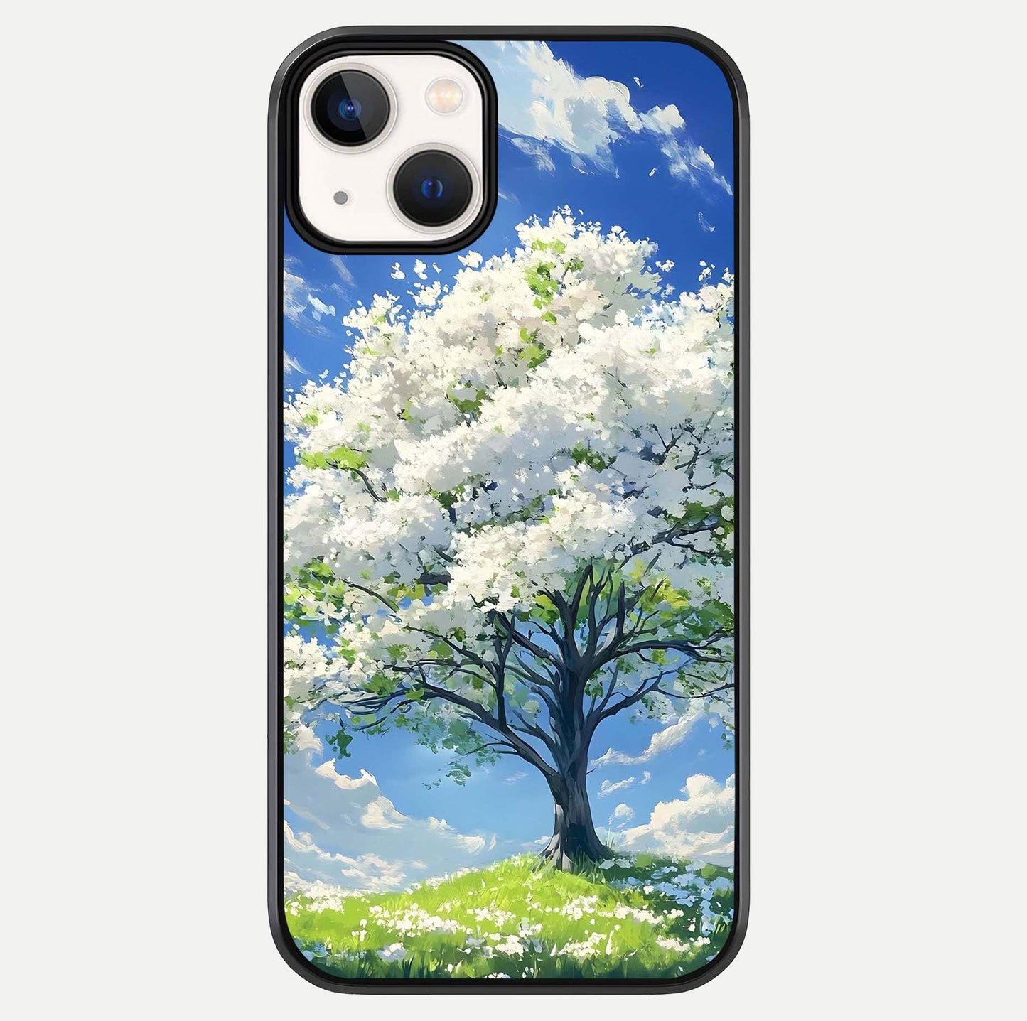 Blossom Sky Serenity Glass Case For iPhone 13 Mini by Custom World