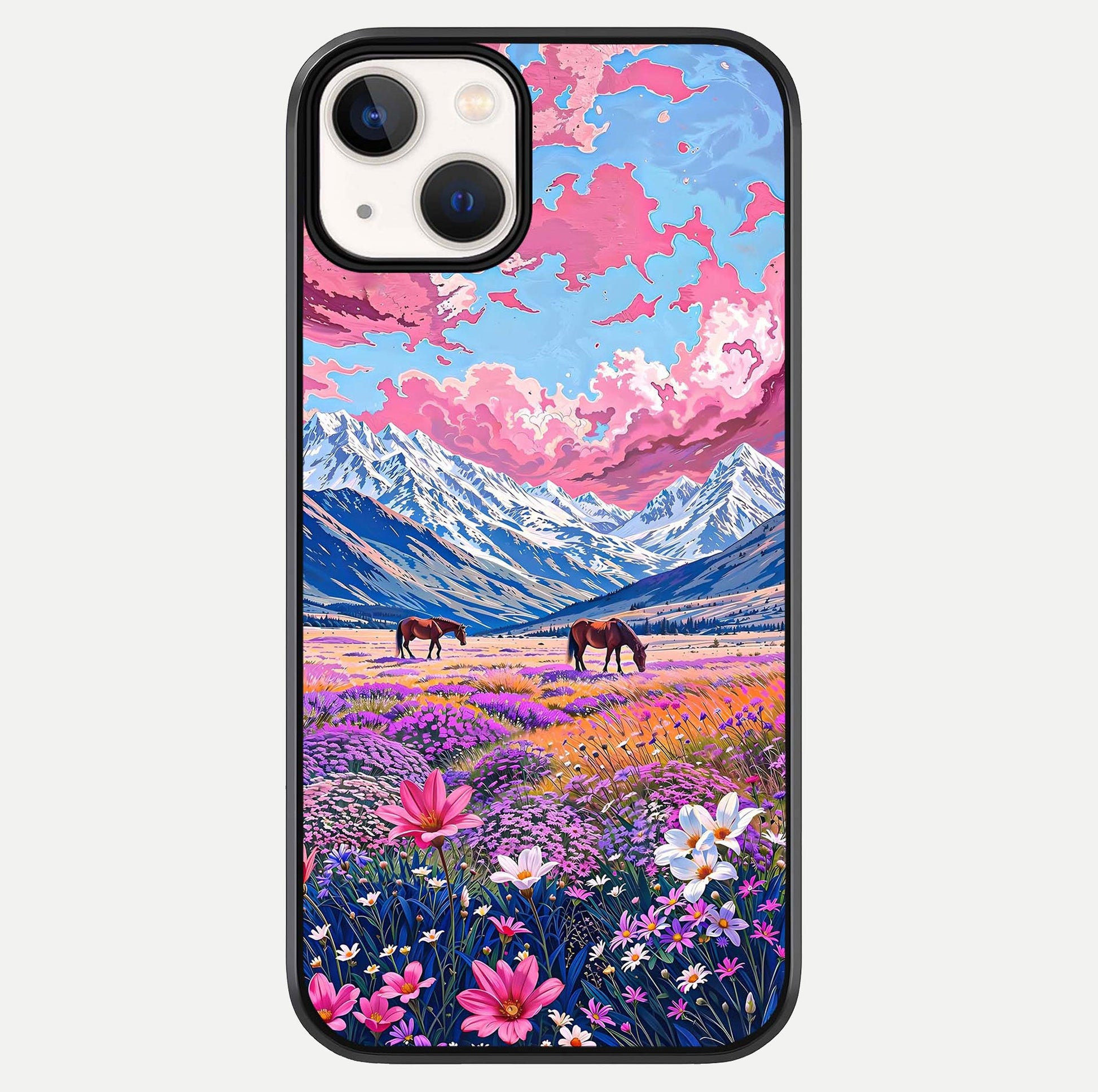 Blossom Valley Dream Glass Case For iPhone 13 Mini by Custom World