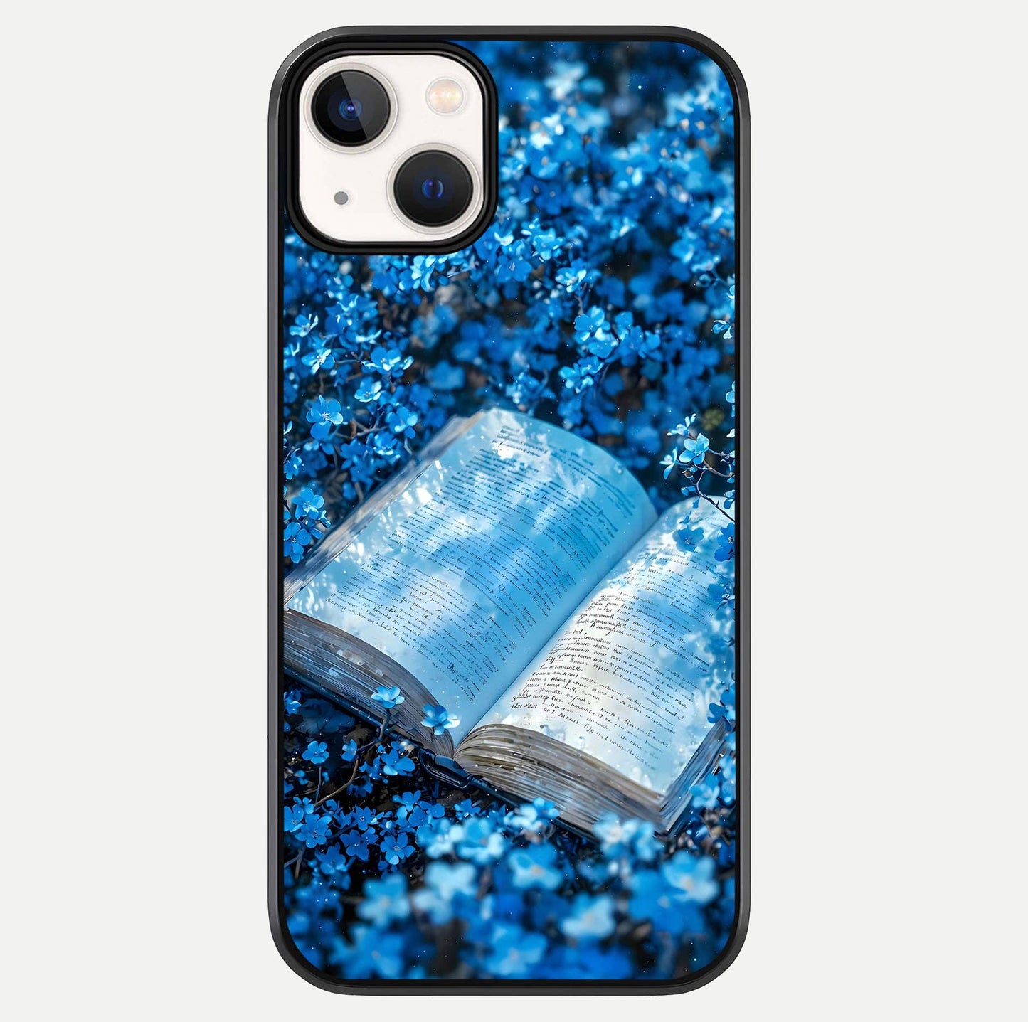 Blue Bloom Tales Glass Case For iPhone 13 Mini by Custom World