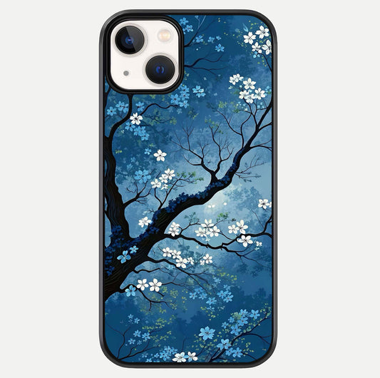 Blue Tree Serenity Glass Case For iPhone 13 Mini by Custom World