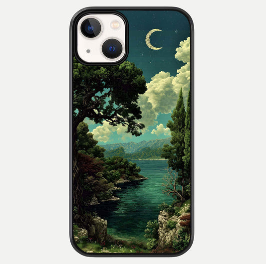 Celestial Lake Peace Glass Case For iPhone 13 Mini by Custom World