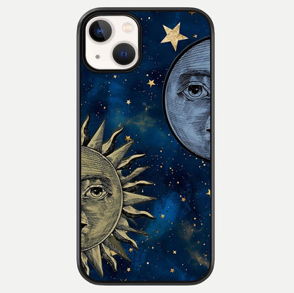 Celestial Moon With Sun Glass Case For iPhone 13 Mini by Custom World