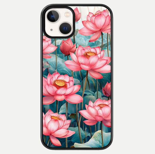 Celestial Pink Lotus Glass Case For iPhone 13 Mini by Custom World