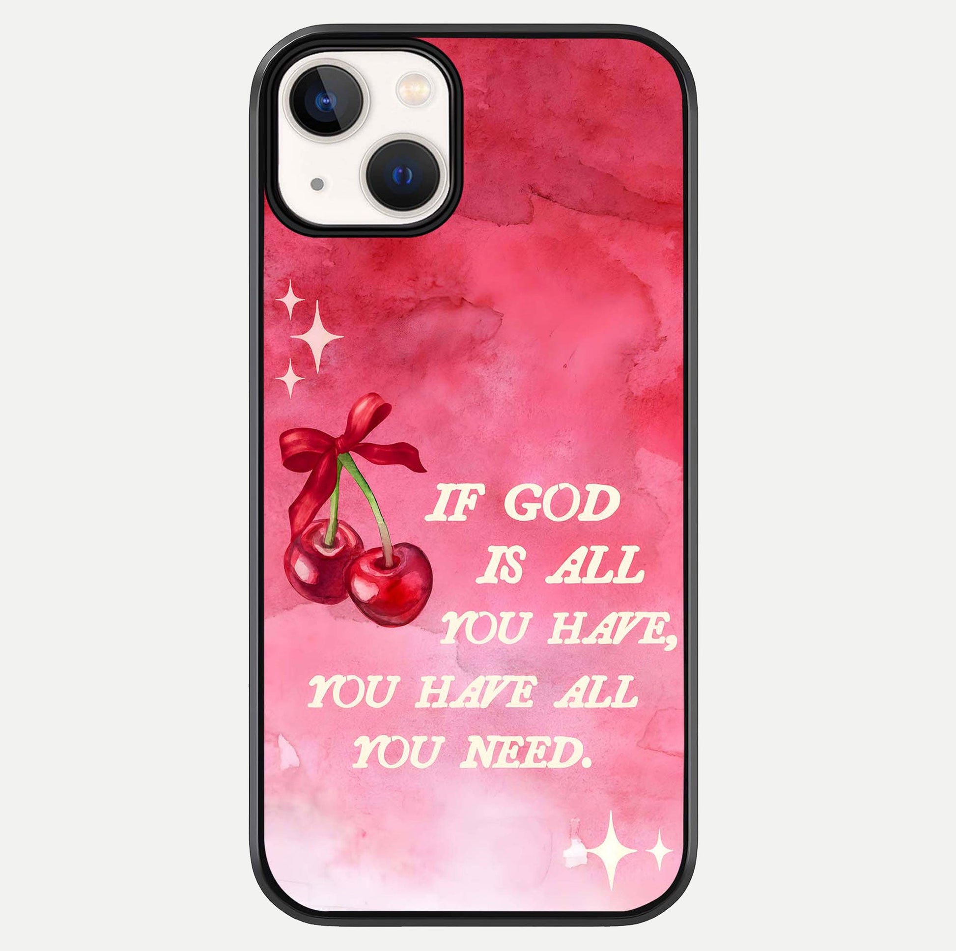 Cherry Quote Glass Case For iPhone 13 Mini by Custom World