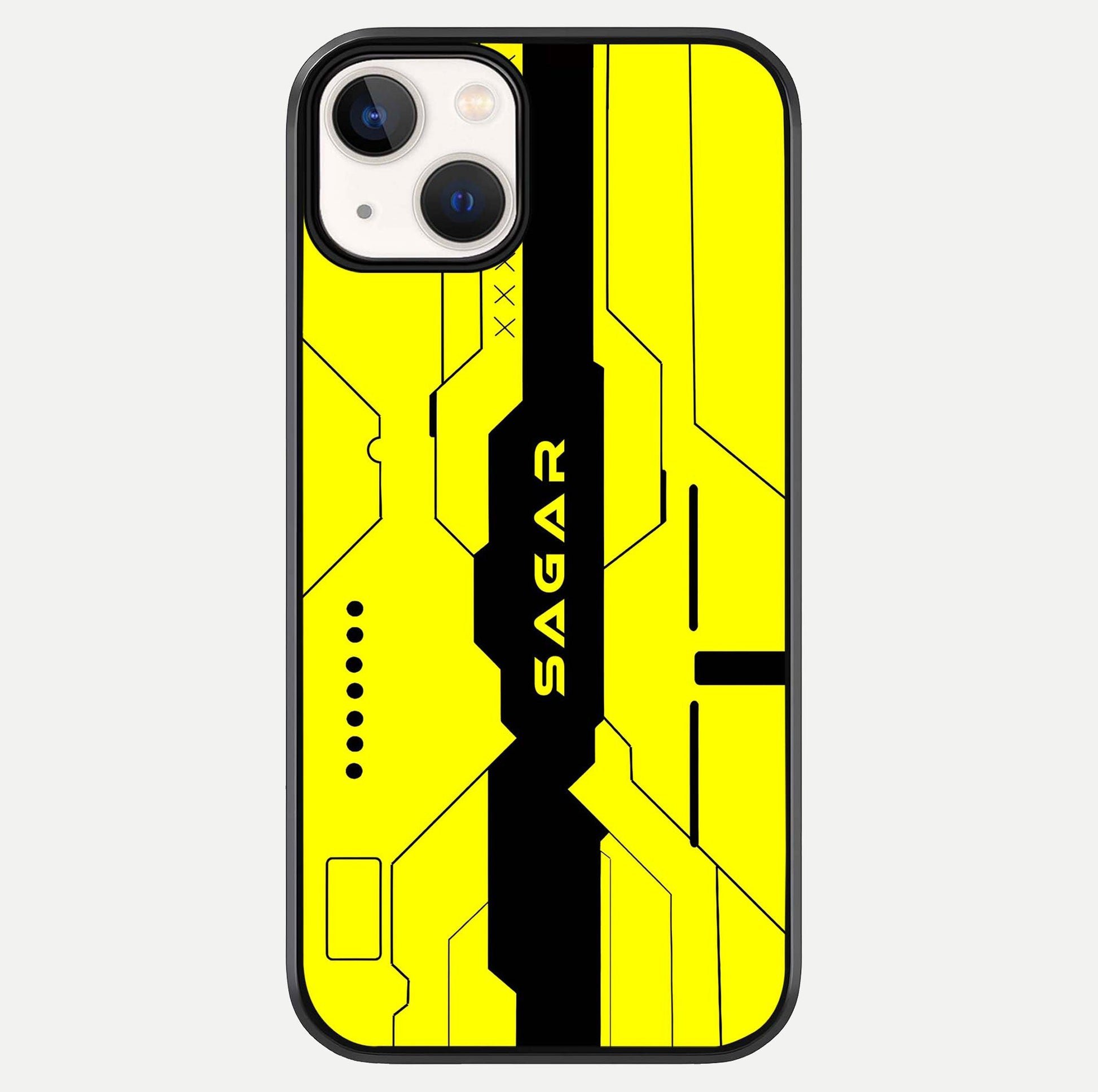 Circuit CYBERPUNK Custom Name Glass Case For iPhone 13 Mini by Custom World