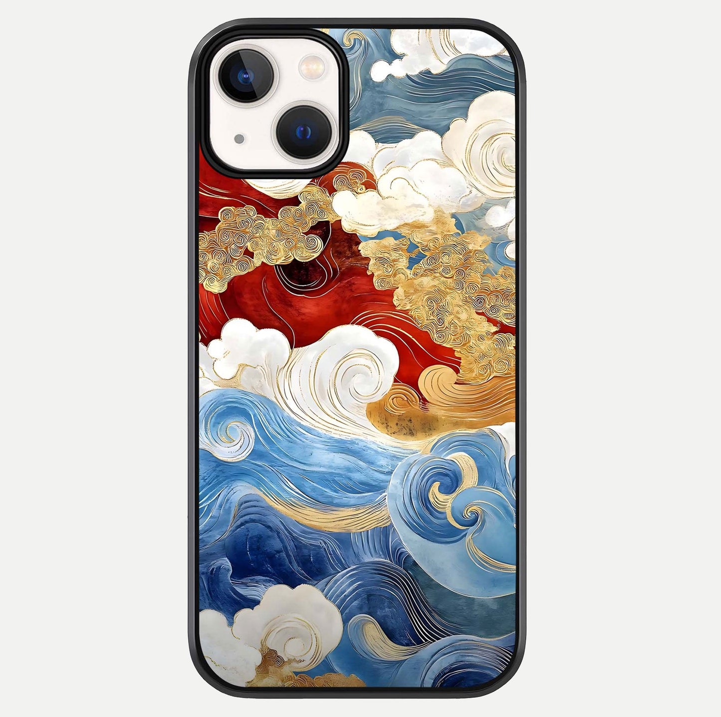 Colored Waves Glass Case For iPhone 13 Mini by Custom World