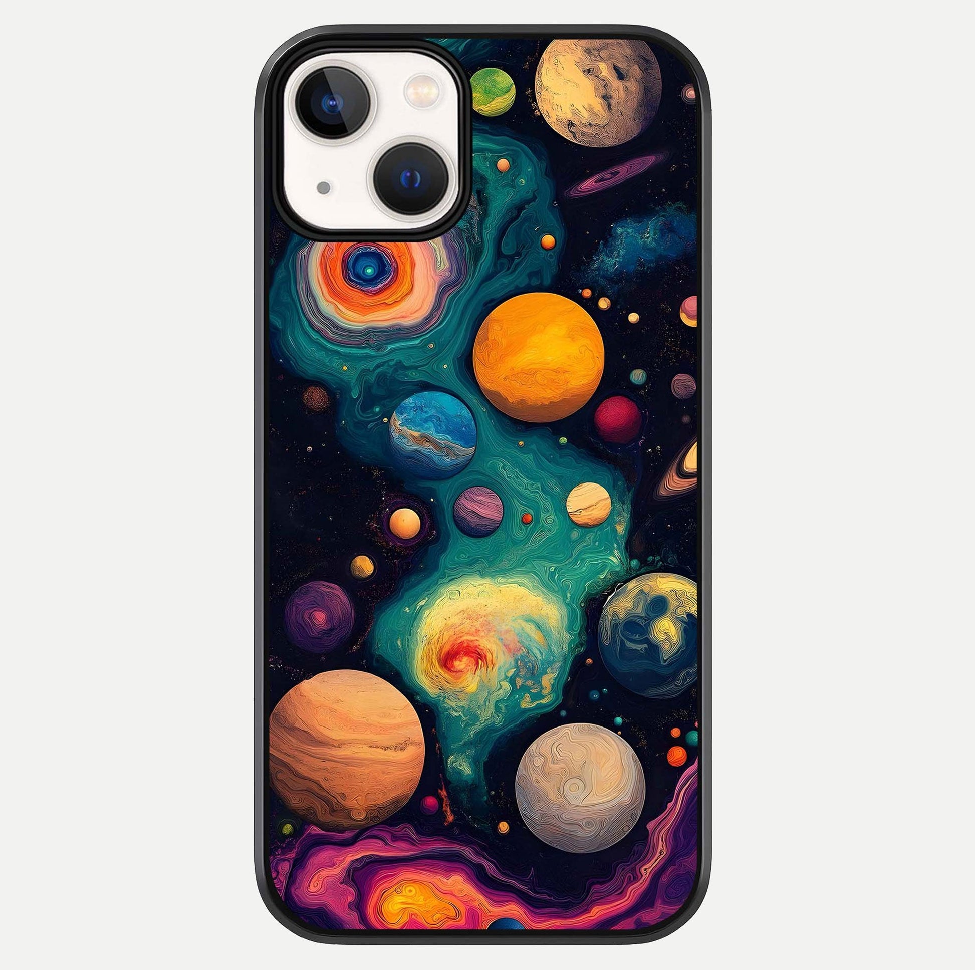 Cosmic Planet Journey Glass Case For iPhone 13 Mini by Custom World