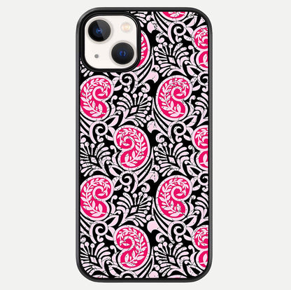Crimson Paisley Charm Glass Case For iPhone 13 Mini by Custom World