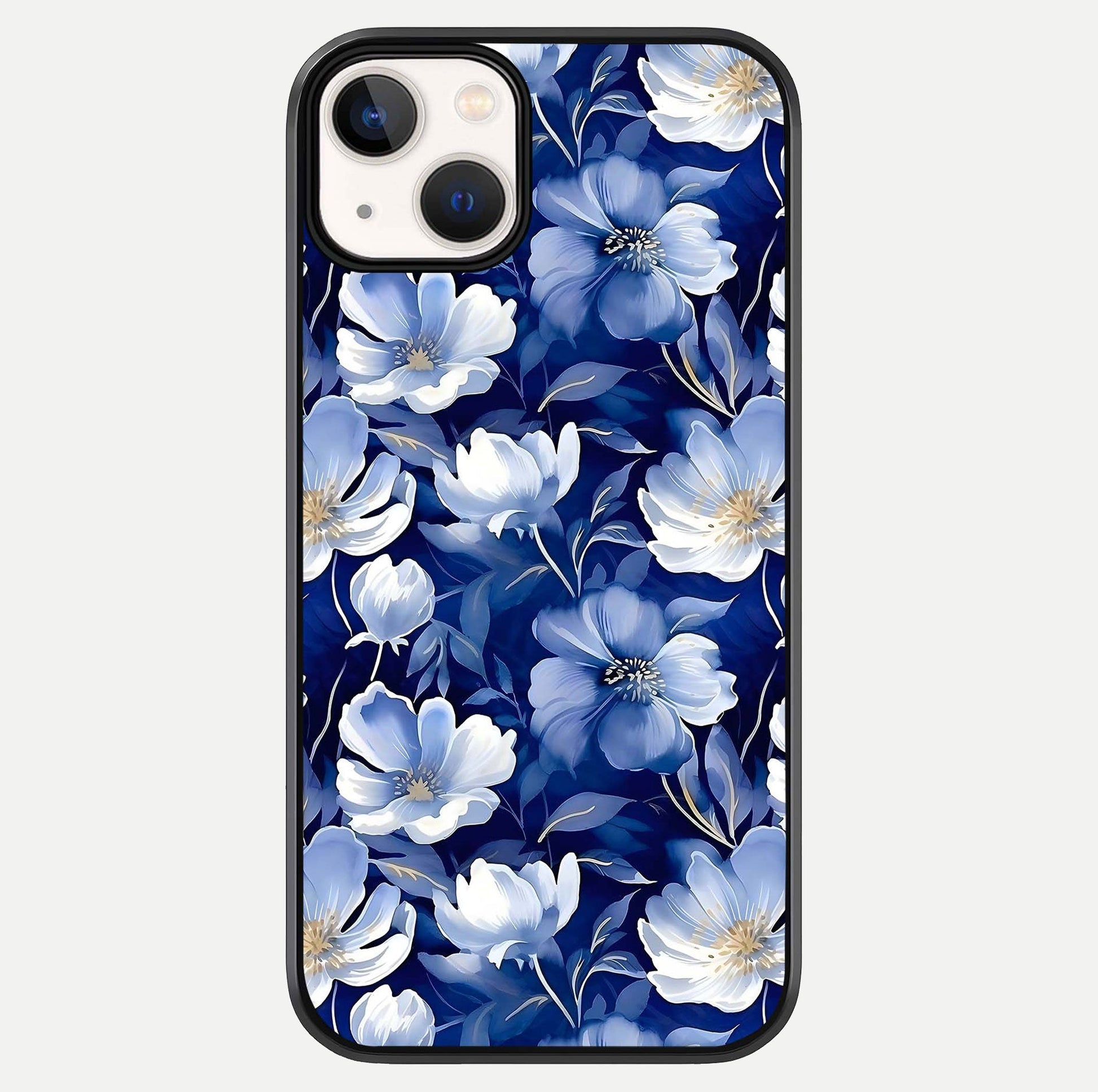 Cute Floral Patterns Glass Case For iPhone 13 Mini by Custom World
