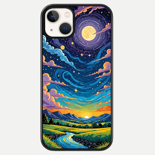 Dreamy Night Landscape Glass Case For iPhone 13 Mini by Custom World