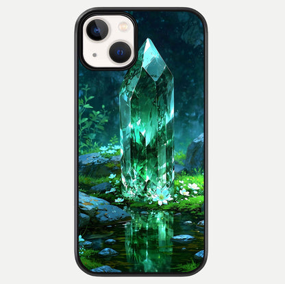Emerald Light Crystal Glass Case For iPhone 13 Mini by Custom World