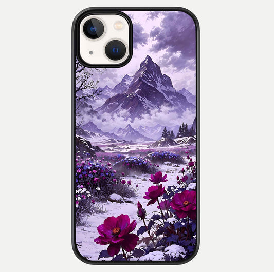 Flower Mountain View Glass Case For iPhone 13 Mini by Custom World