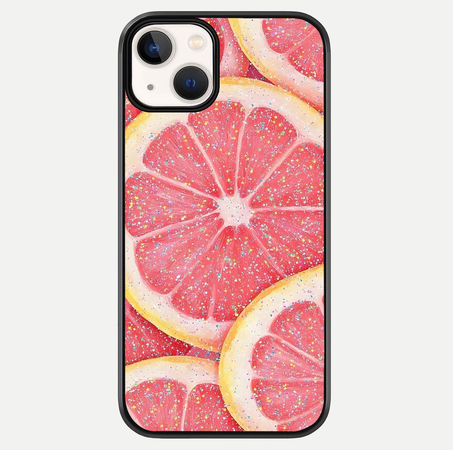 Glitter Grapefruit Glass Case For iPhone 13 Mini by Custom World