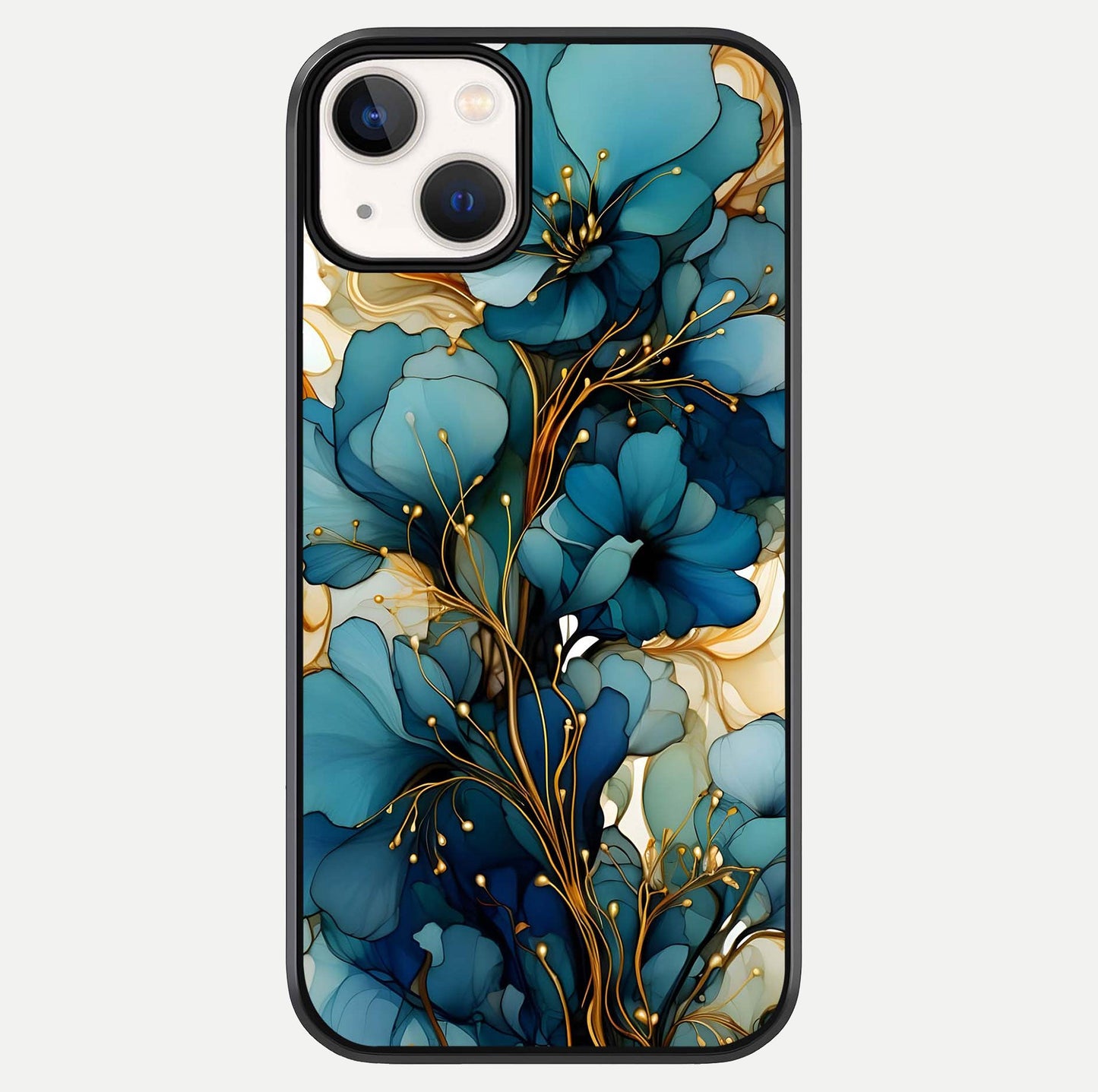 Golden Bloom Symphony Glass Case For iPhone 13 Mini by Custom World
