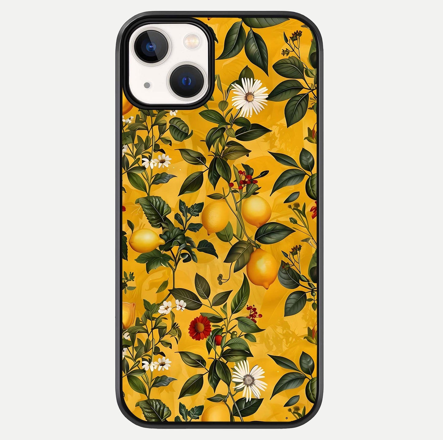 Golden Lemon Field Glass Case For iPhone 13 Mini by Custom World