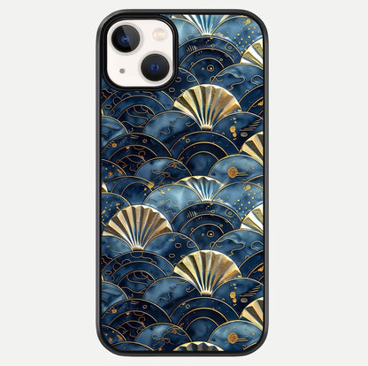 Golden Wave Luxe Glass Case For iPhone 13 Mini by Custom World