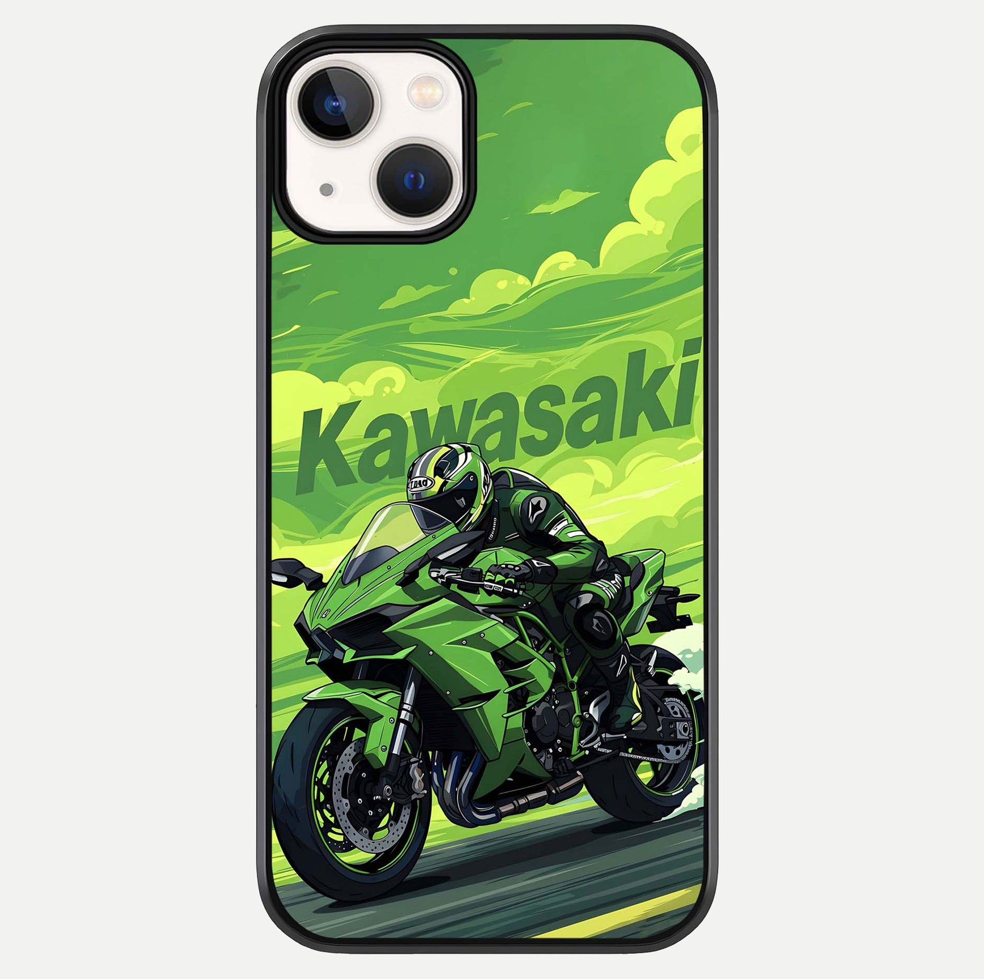 Green Kawasaki Glass Case For iPhone 13 Mini by Custom World