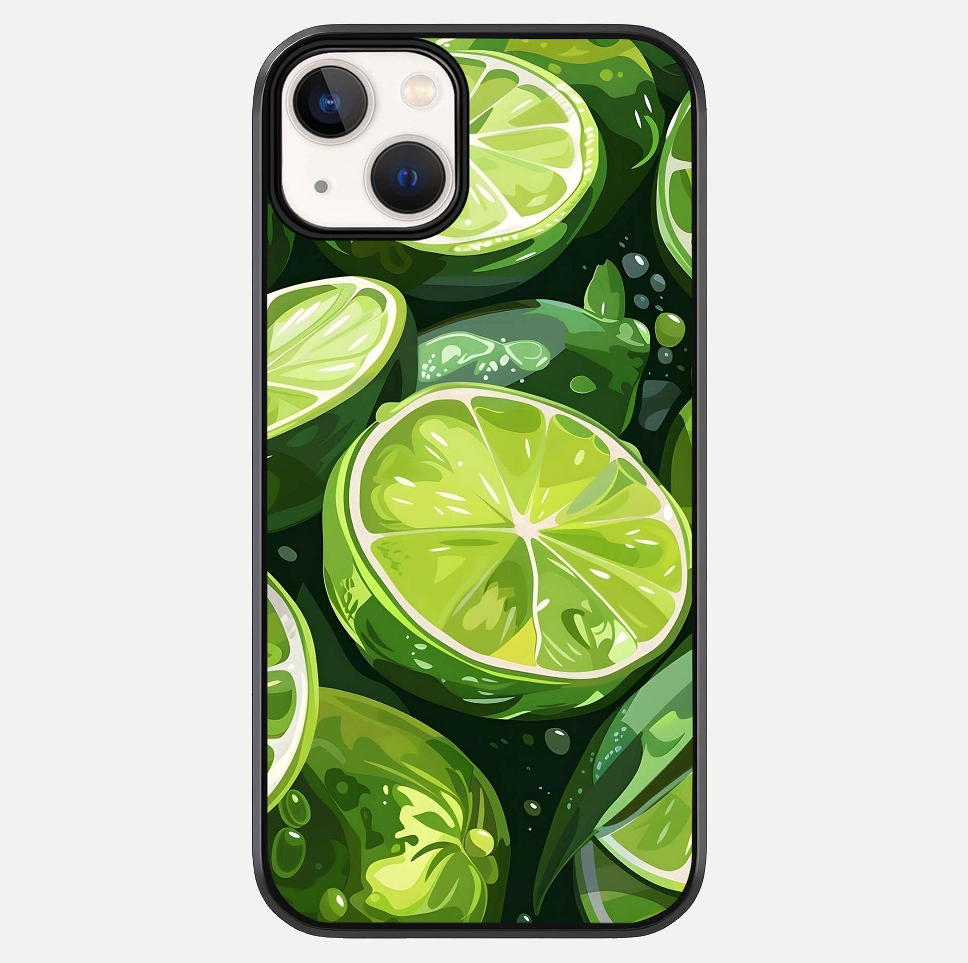 Green Lemon Glass Case For iPhone 13 Mini by Custom World