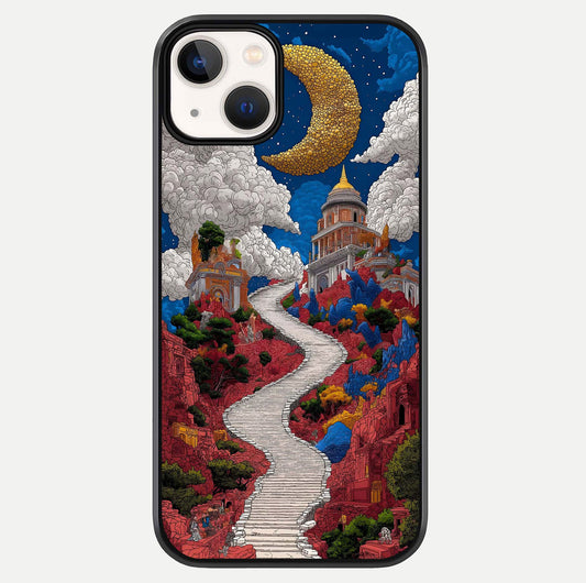 Heavenly Moon Path Glass Case For iPhone 13 Mini by Custom World