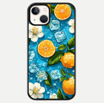 Ice Cube With Orange Glass Case For iPhone 13 Mini by Custom World