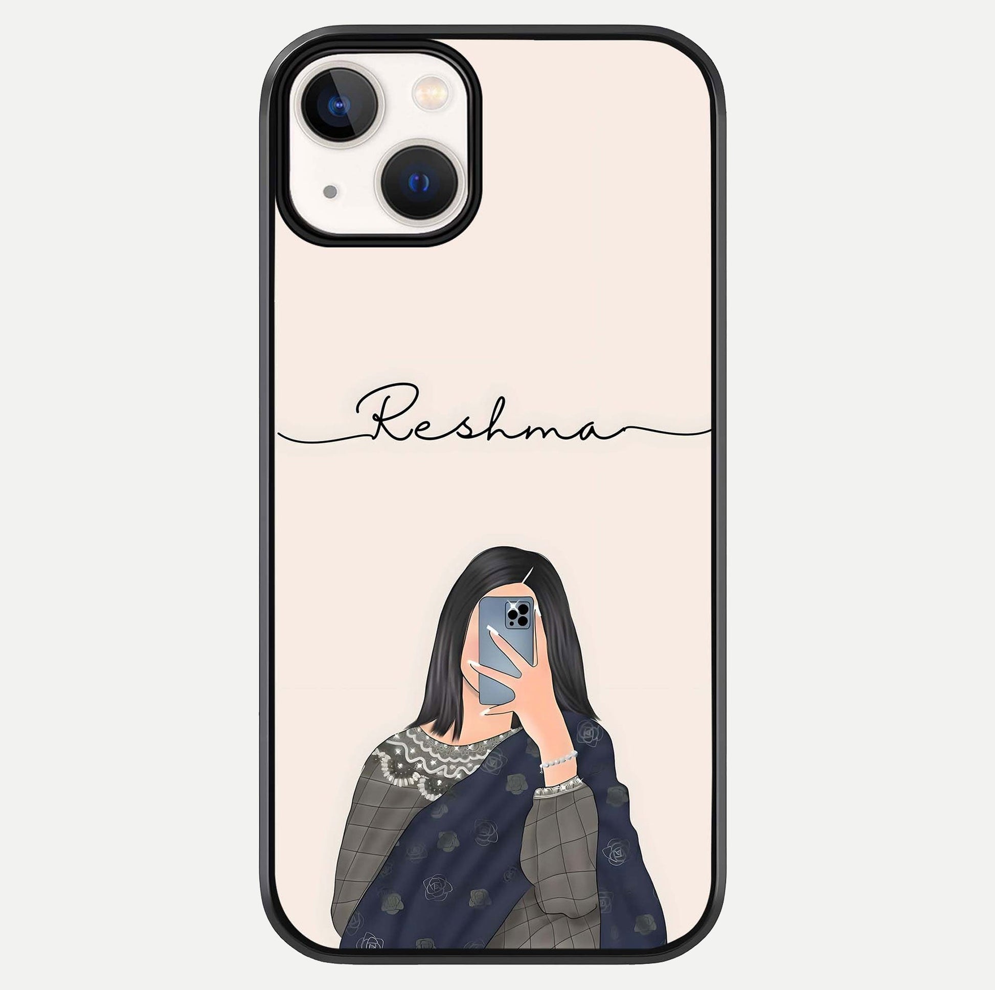 Mirror Mood Muse With Custom Name Glass Case For iPhone 13 Mini by Custom World